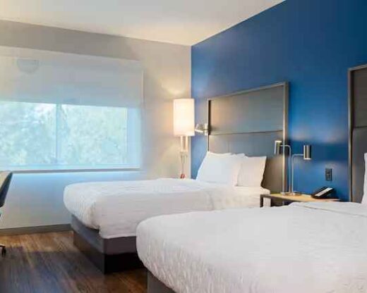 Tru by Hilton guest room with compact modern layout